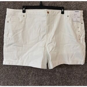 Sonoma Goods For Life Womens‎ White High Rise Denim Shorts Plus Size 30W NEW
